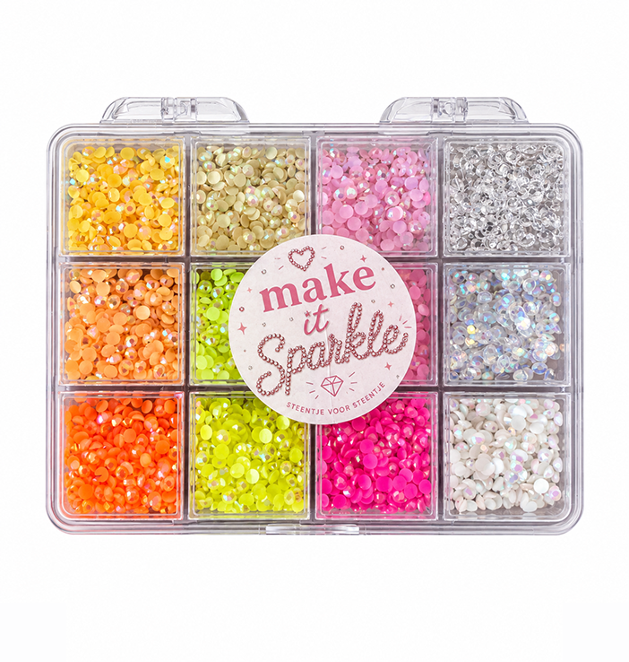 Bedazzling Kit - Geel/Oranje/Roze 12 Kleuren