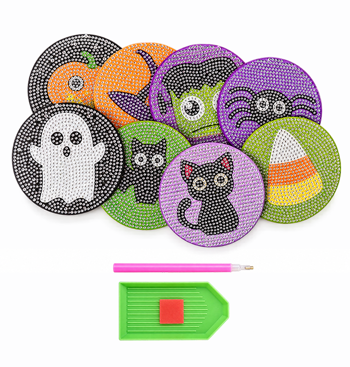 Halloween Diamond Painting - Onderzetters (set B)